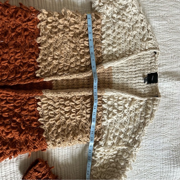 Oversized Slouchy Women’s Color Block Chunky Open Front Cardigan Sweater Medium - Picture 9 of 10